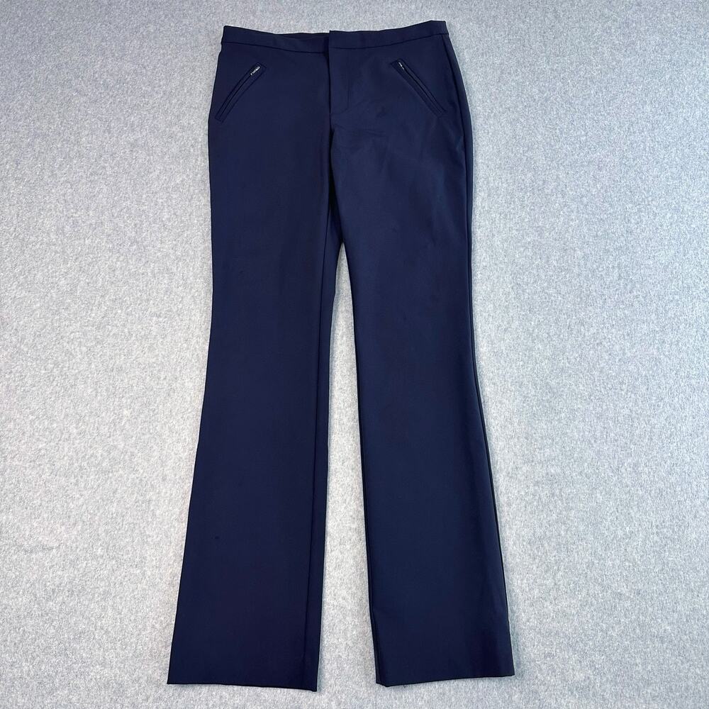 Rebecca Taylor Dress Pants WMNS 10 Navy Flare High Rise Minimalist Quiet Luxury